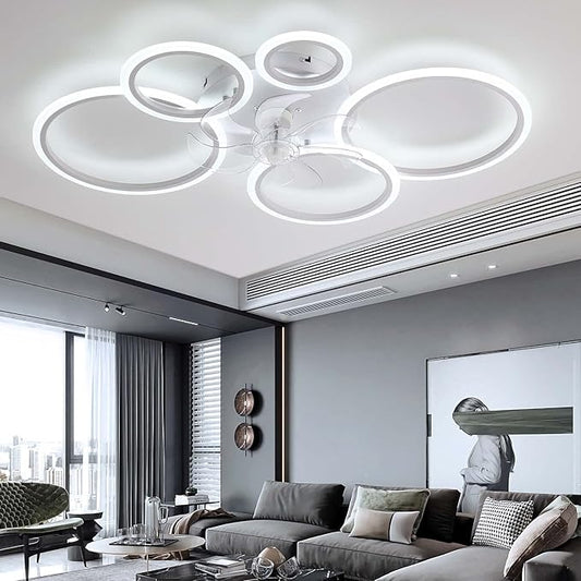 Stropni ventilator z LED luč 130W, 100cm, daljinec, aplikacija - naklikaj.si