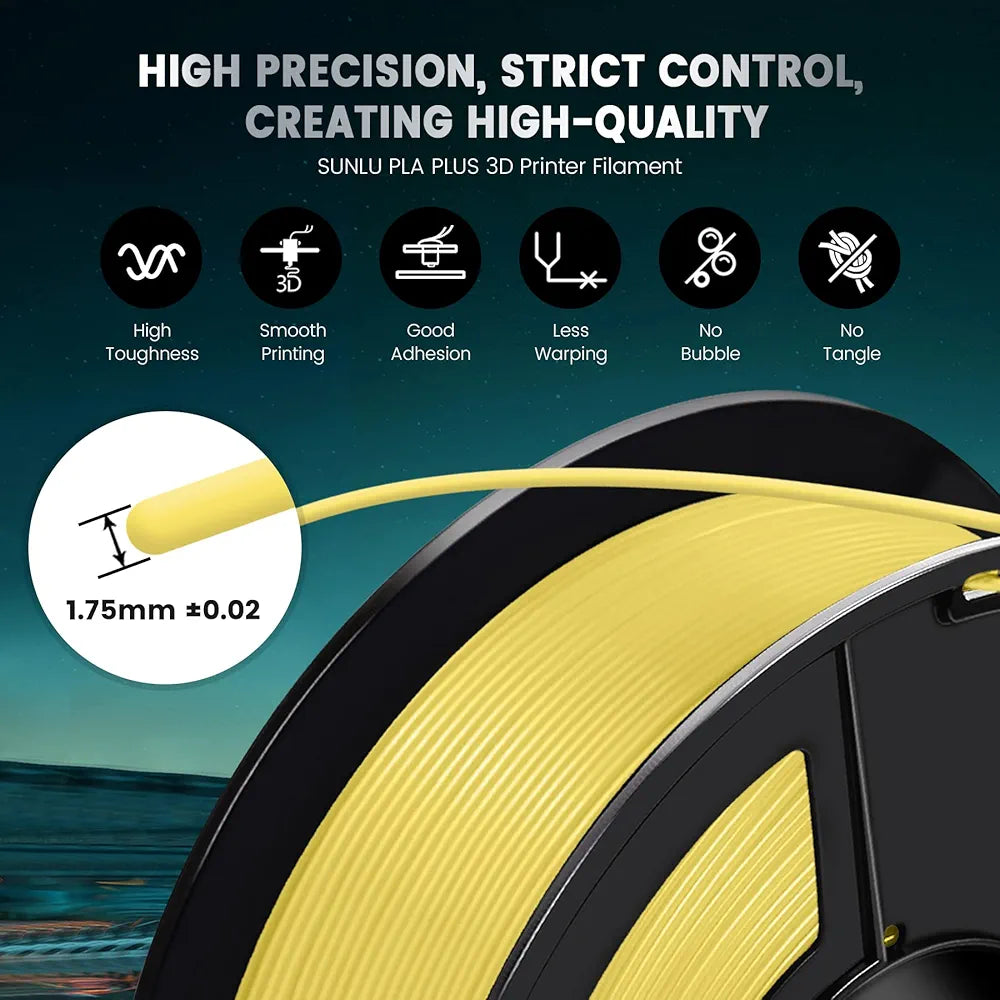 🧵 SUNLU PLA+ filament - 1.75 mm, srebrna, 1kg