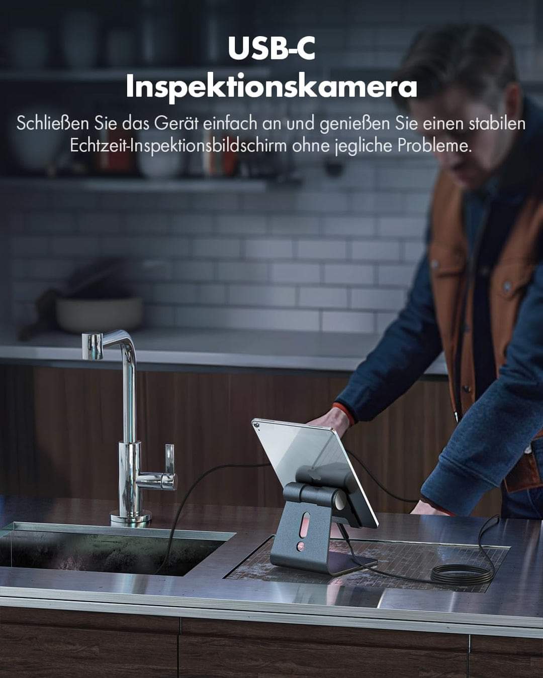 📷 Endoskopska kamera Anykit – USB-C/iPhone, 3m kabel, 8 LED, IP67 vodoodporna