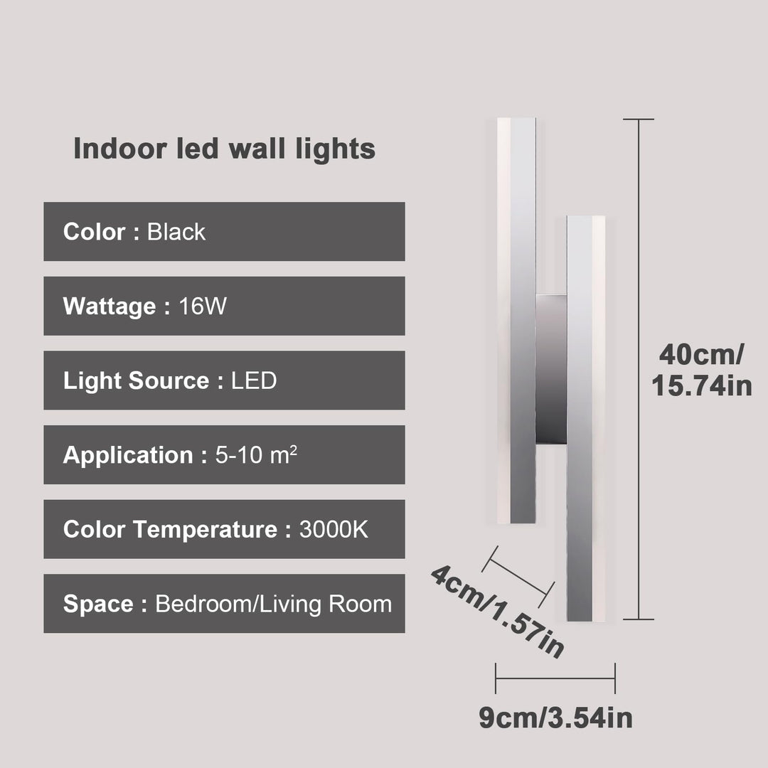 💡 Moderna LED stenska svetilka 16W, krom, 3000K