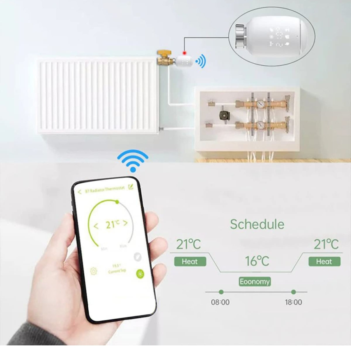 🌡️OSCEVIA TV05 Zigbee 3x brezžični pametni termostat za radiatorje, aplikacija Tuya, Alexa...