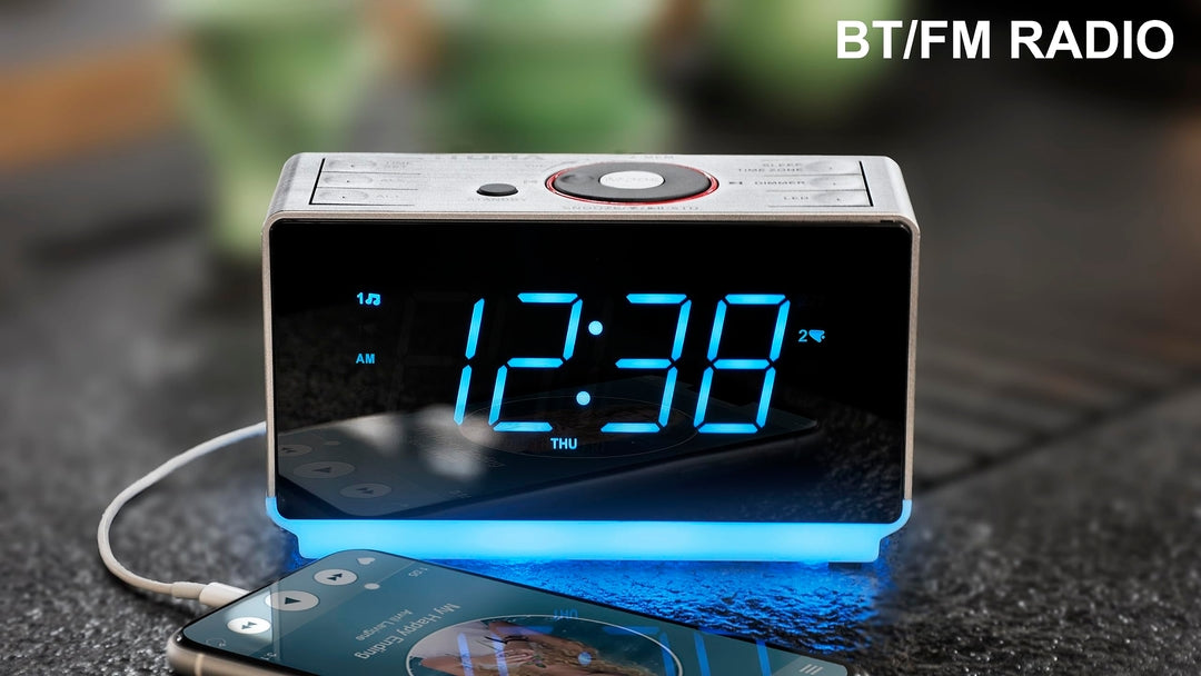 iTOMA Bluetooth budilka z radiem in nočno LED osvetlitvijo