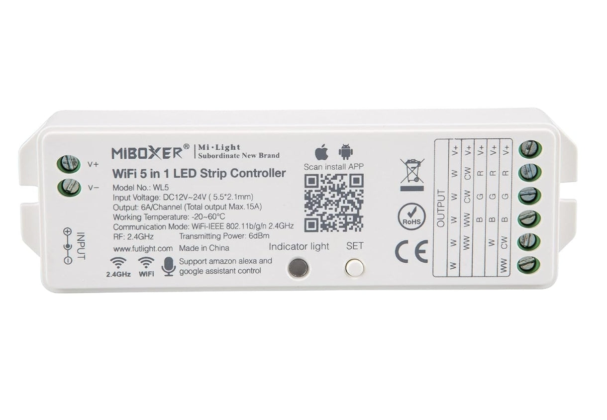 ⚡ MiBoxer WL5 – WiFi 5 v 1 LED kontroler
