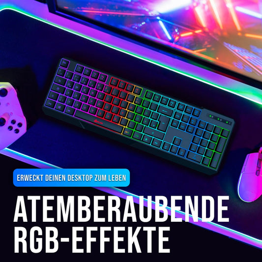 ⌨️ KLIM brezžična RGB tipkovnica / DE Layout