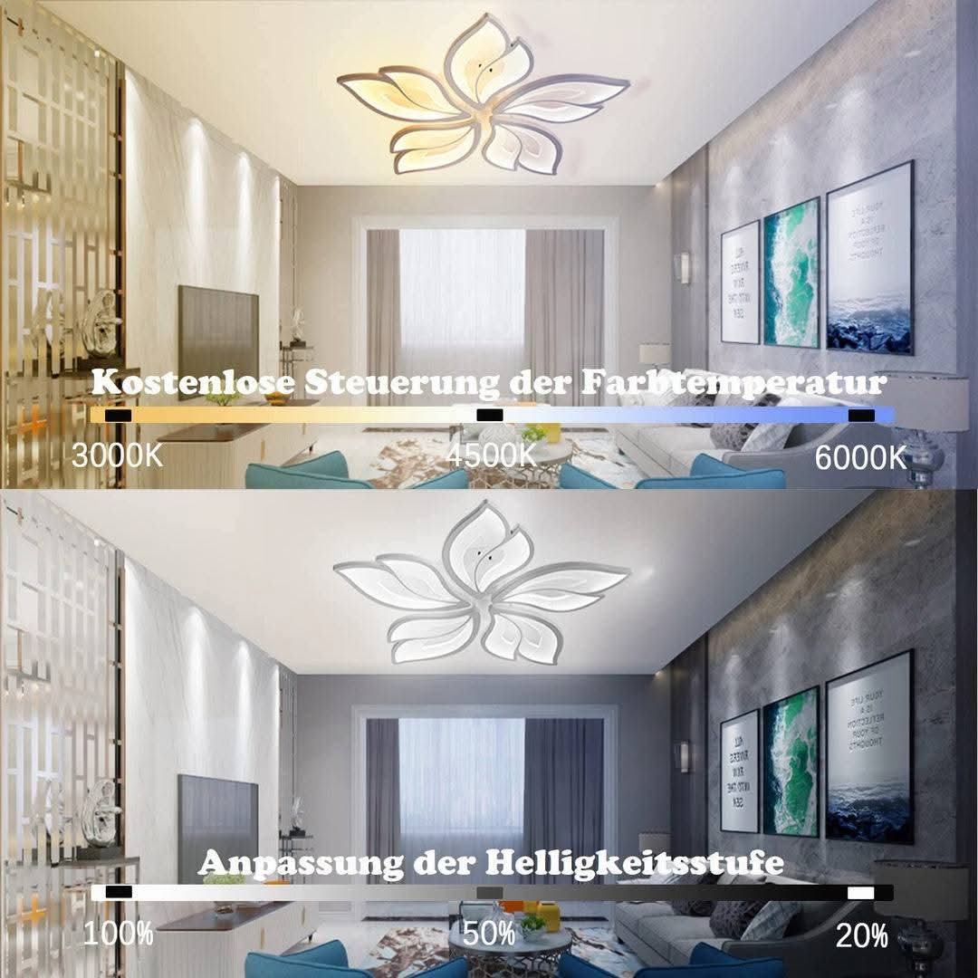 💡 Moderna pametna LED stropna svetilka v obliki cveta – 80W