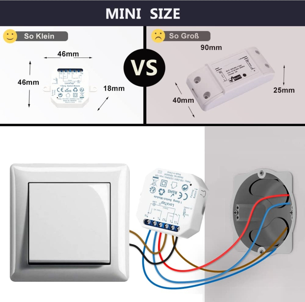 ⚡ LoraTap WiFi pametni stikalno relejni modul, 16A - komplet 2x
