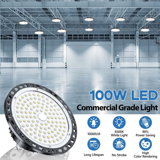 2x LED industrijska svetilka 100W, 10.000lm, 6500K, IP65 - naklikaj.si