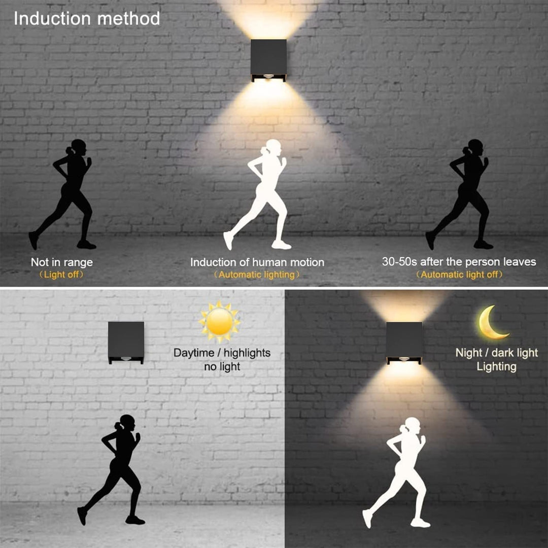 💡KLIGHTEN zunanja LED stenska svetilka 9W(G9) s senzorjem gibanja – antracit, nastavljiv kot snopa, IP65, 3000K, aluminij