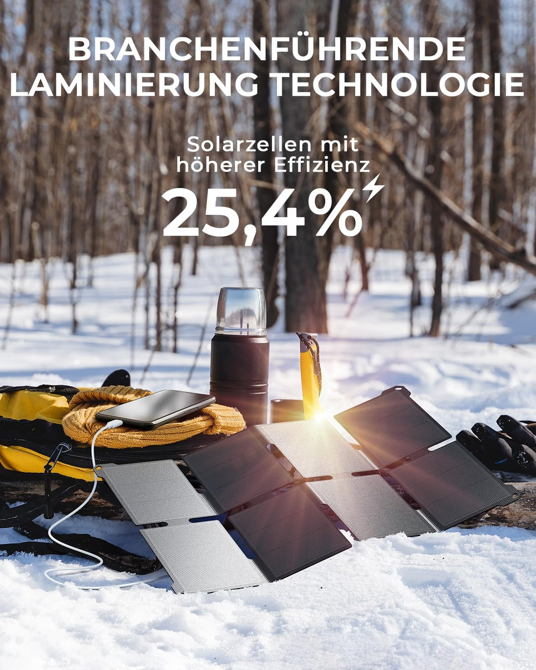 🌞Prenosni zložljivi solarni polnilec 25W – visoko učinkovite BC-celice (25,4 %)