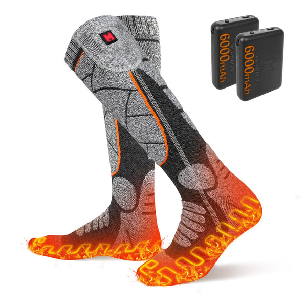 🧦 MUTOUHE električne grelne nogavice z baterijo 6000mAh – 3 nastavitve gretja (univerzalne)