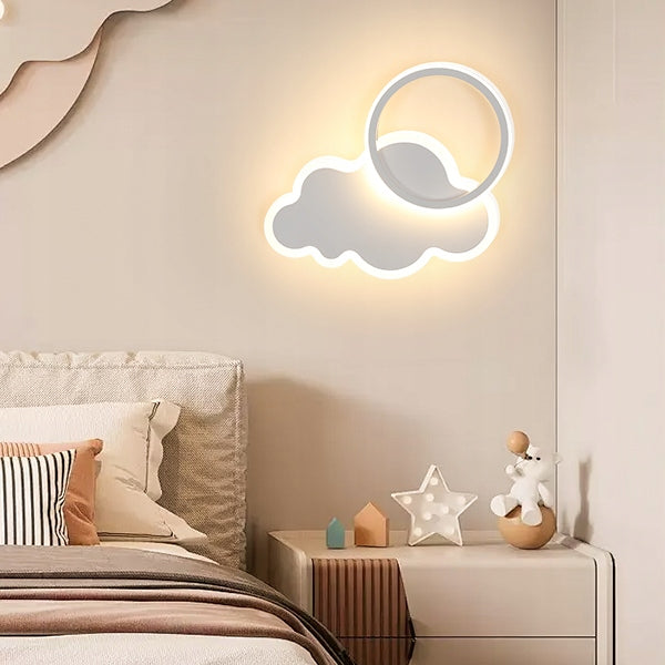 ☁️ LED stenska svetilka oblak z obročem – 20W