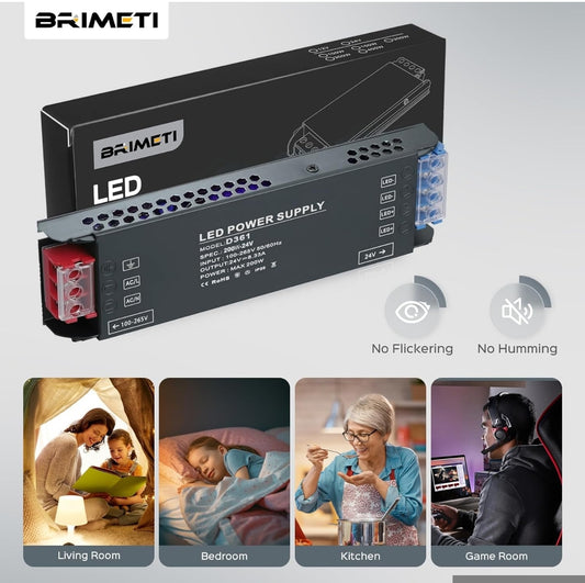 BRIMETI LED transformator 24V 100W, 4,16A – ultra tanek napajalnik za LED trakove