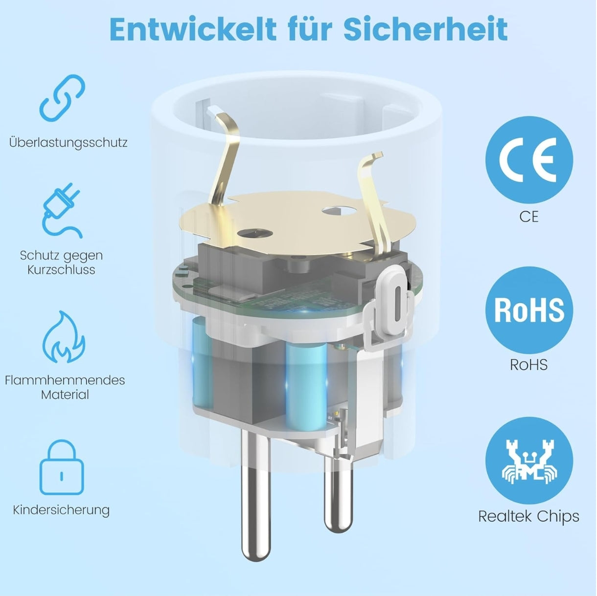 4x EIGHTREE pametna WiFi vtičnica – 16A, merjenje porabe, urnik vklopa preko Alexa/Google Home