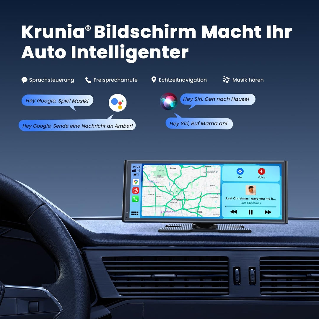 🚗 KRUNIA 9.26" brezžični iOS & Android zaslon z vzvratno kamero