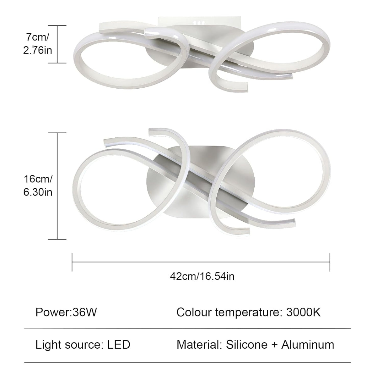 💡 Comely moderna LED stropna svetilka 36W, 3900lm, 3000K