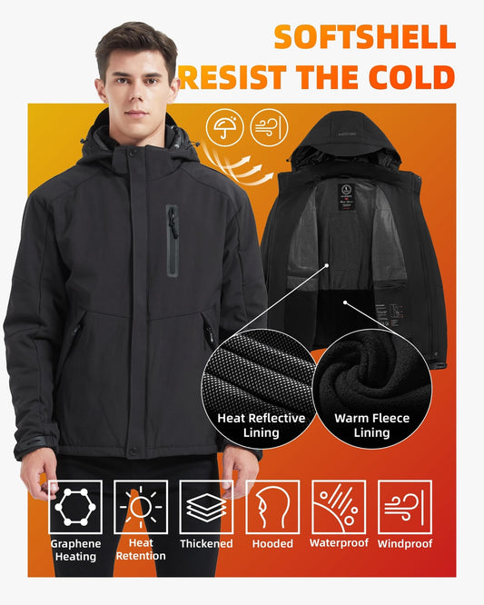 Kvalitetna HEWINZE moška grelna jakna (XL) z baterijo 7,4 V (20.000mah)