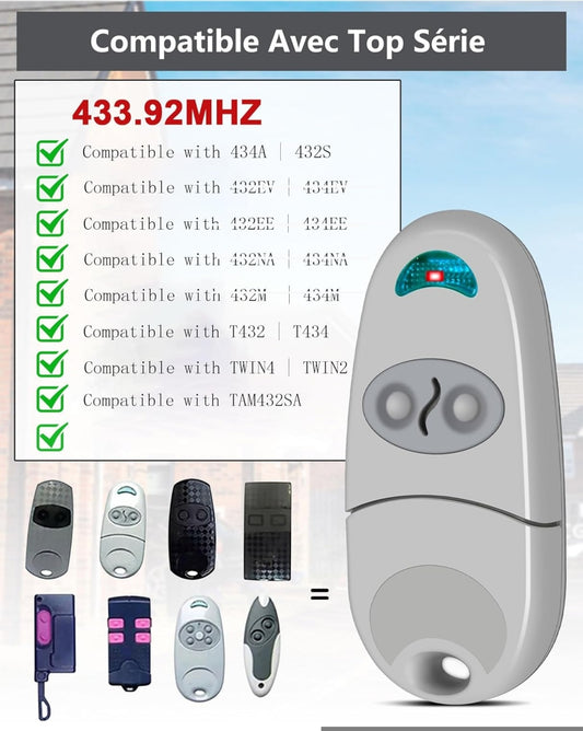 3x daljinec za garažna vrata TOP serija – 433,92 MHz, 2 gumba