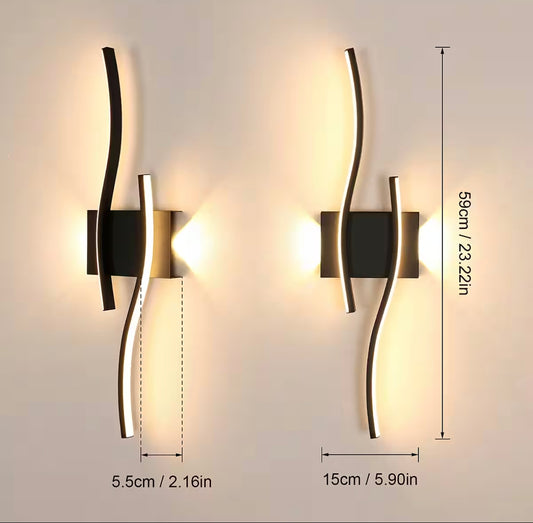 💡 LED stenska svetilka GOECO, aluminij – 59cm, 14W, 3000K - naklikaj.si