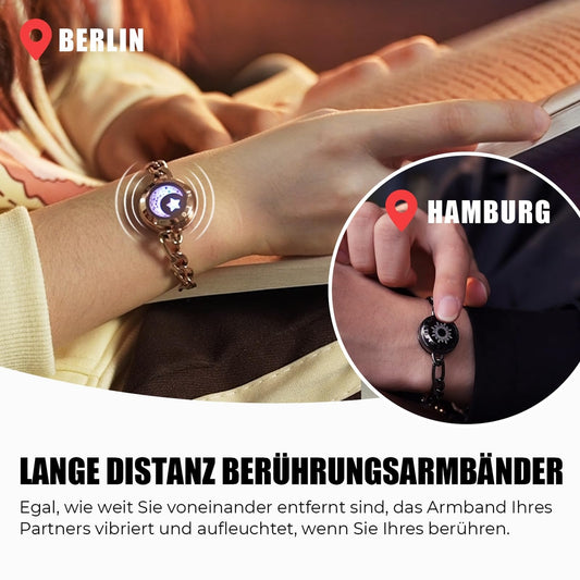 TOTWOO pametna zapestnica za pare – komplet 2× Sun & Moon (osvetlitev + vibracije)