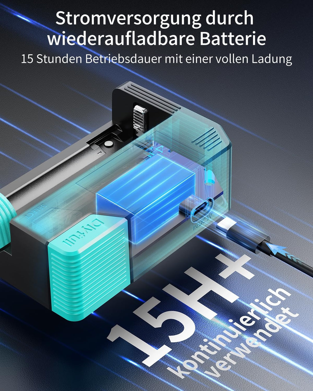 DLYFULL magnetni LCD tester baterij – USB-C