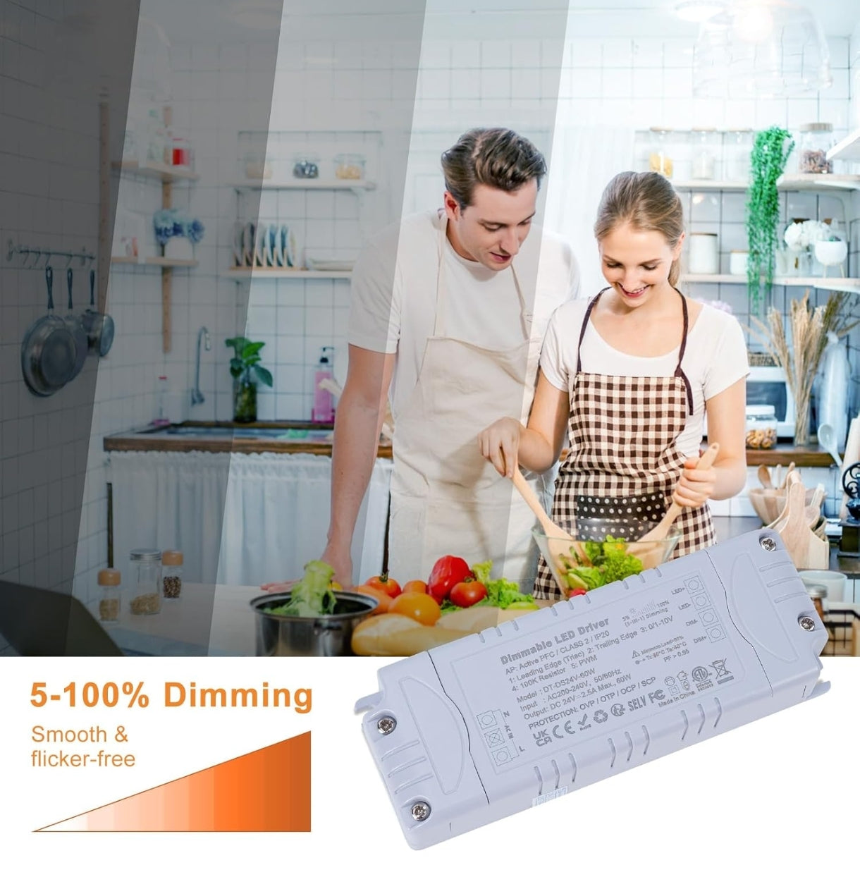⚡ YAYZA LED napajalnik 24V, 60W, IP20 – zatemnilni (dimmable)