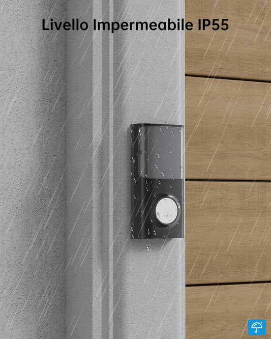 🔔 JeaTone brezžični zvonec IP55 – EU vtič, LED, doseg 150 m