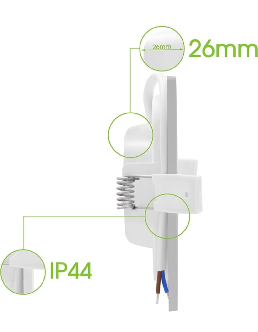 💡6x Lumare LED recessed light 6W, 3000K – square (round cutout 100mm)