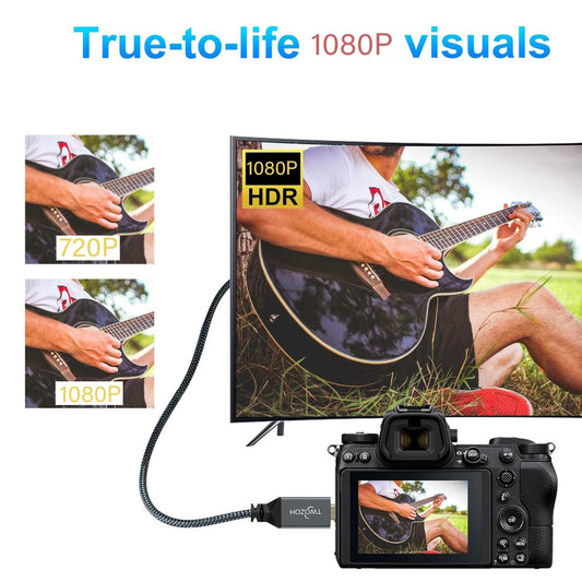 TWOZOH 10 m visokohitrostni Micro HDMI → HDMI kabel z ojačanim pletenim ovojem – 3D in 1080p kakovost slike