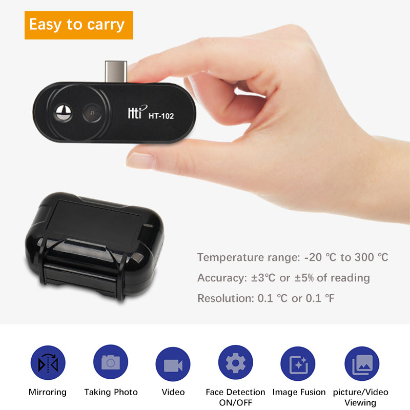📷HTI HT-102 prenosna termalna kamera za Android – USB-C povezava