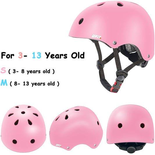 Otroški komplet zaščitne opreme 7-delni – čelada + ščitniki (velikost S, roza)