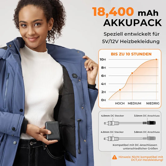 GOTOBI prenosna baterija za grelna oblačila 18400 mAh, 12V/5V, USB, DC