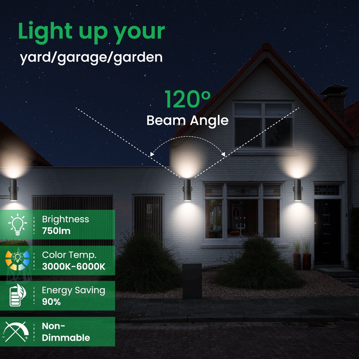 💡 Alusso zunanja LED stenska svetilka – 5W, 3000K, IP65, črna