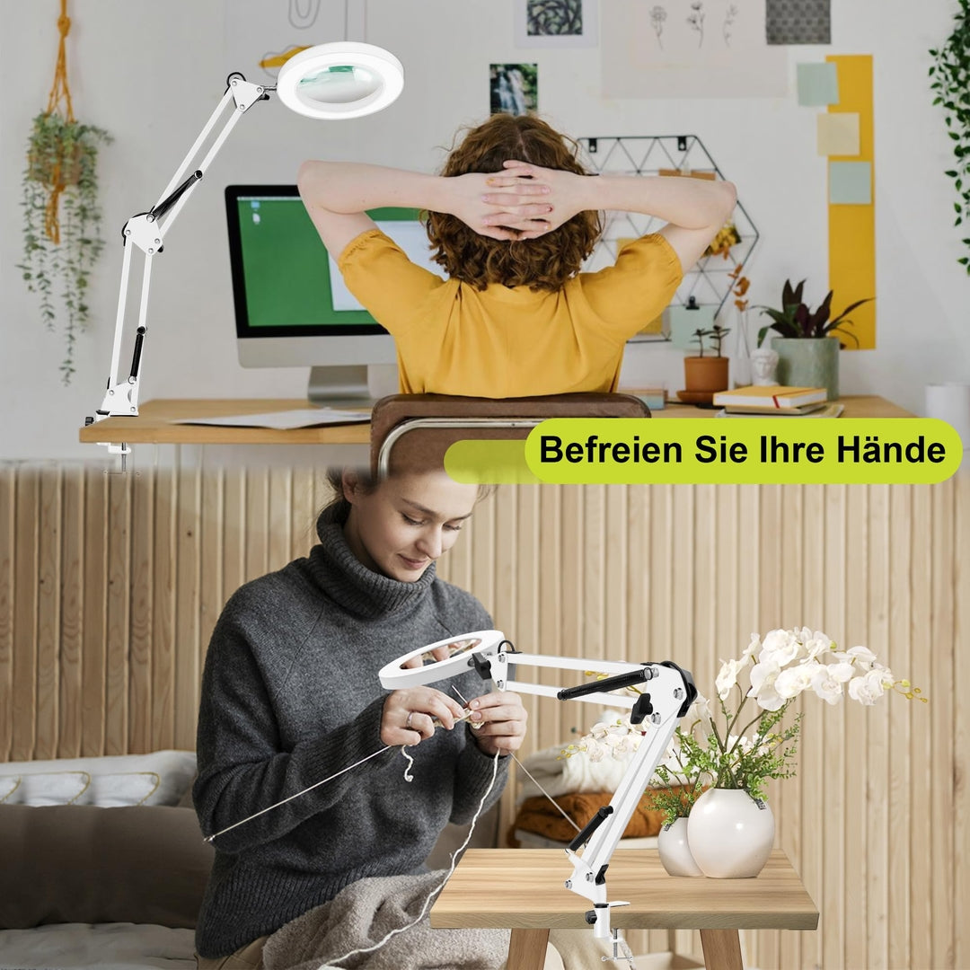 💡LED namizna lupa X10 z lučko, 3 barve, 10 stopenj svetlosti, USB