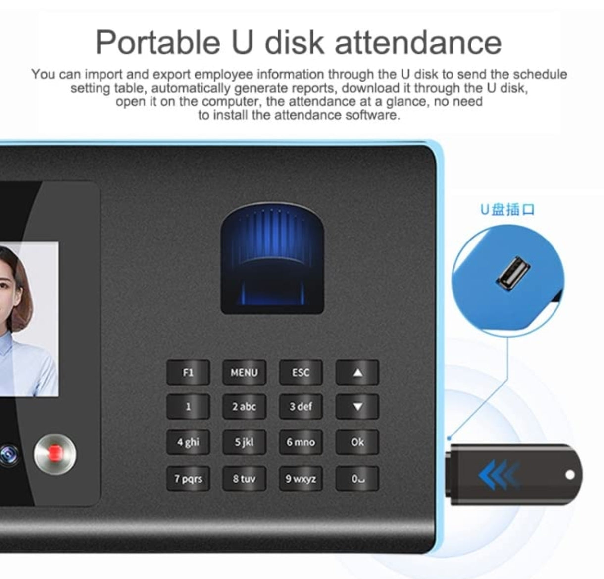 🛡️ MIKONIYA sistem za registracijo prisotnosti z obrazno in prstno biometrijo + USB