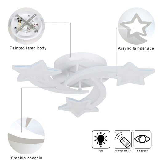 ⭐ LED stropna luč zvezdni motiv – 30W, z daljincem - naklikaj.si
