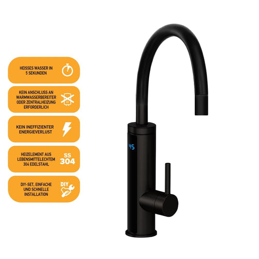 🚰 HOGART električna grelna kuhinjska pipa – 3000W, LED prikaz temperature