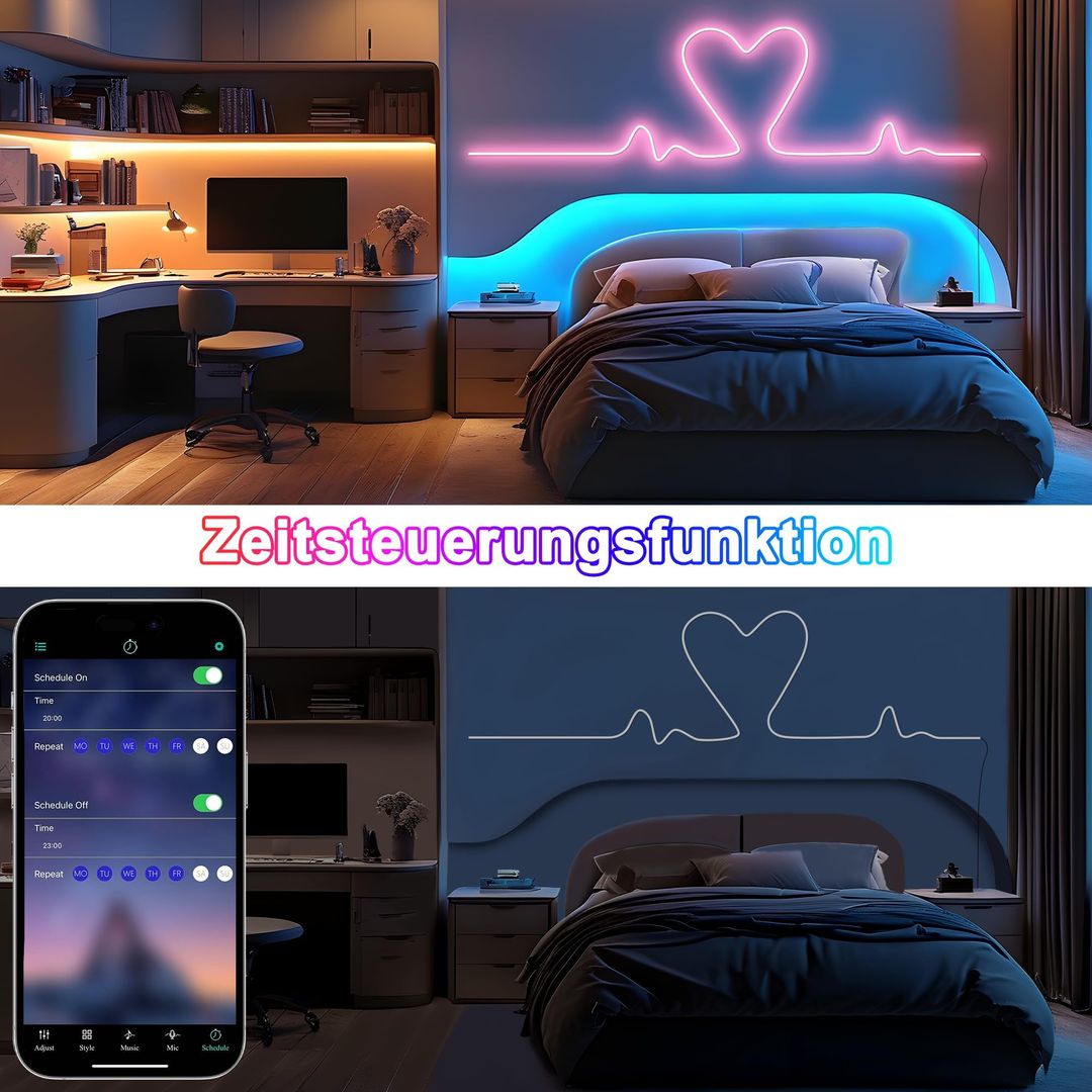 Cozylady RGB Neon LED trak, IP67 daljinec, aplikacija - 6m - naklikaj.si