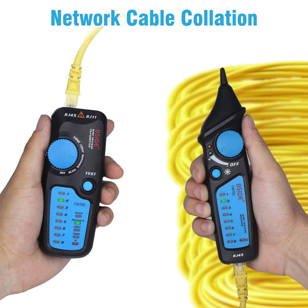 🔌 Tester in iskalec kablov BSIDE FWT81 – RJ45/RJ11, LAN, telefon, elektro kabli