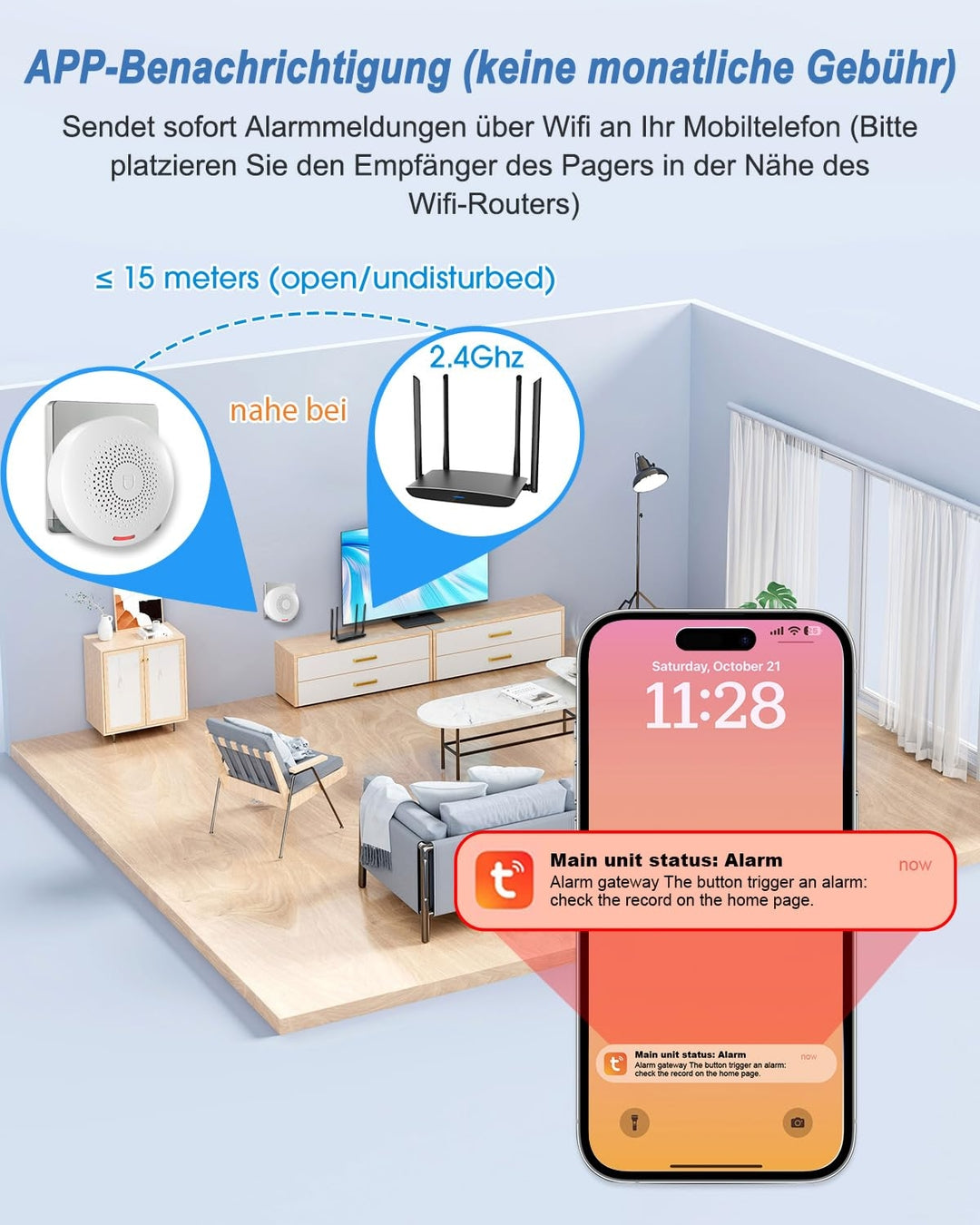 SanJie WiFi varnostni alarmni sistem – komplet s senzorji, PIR detektorjem in daljinci (TUYA APP)