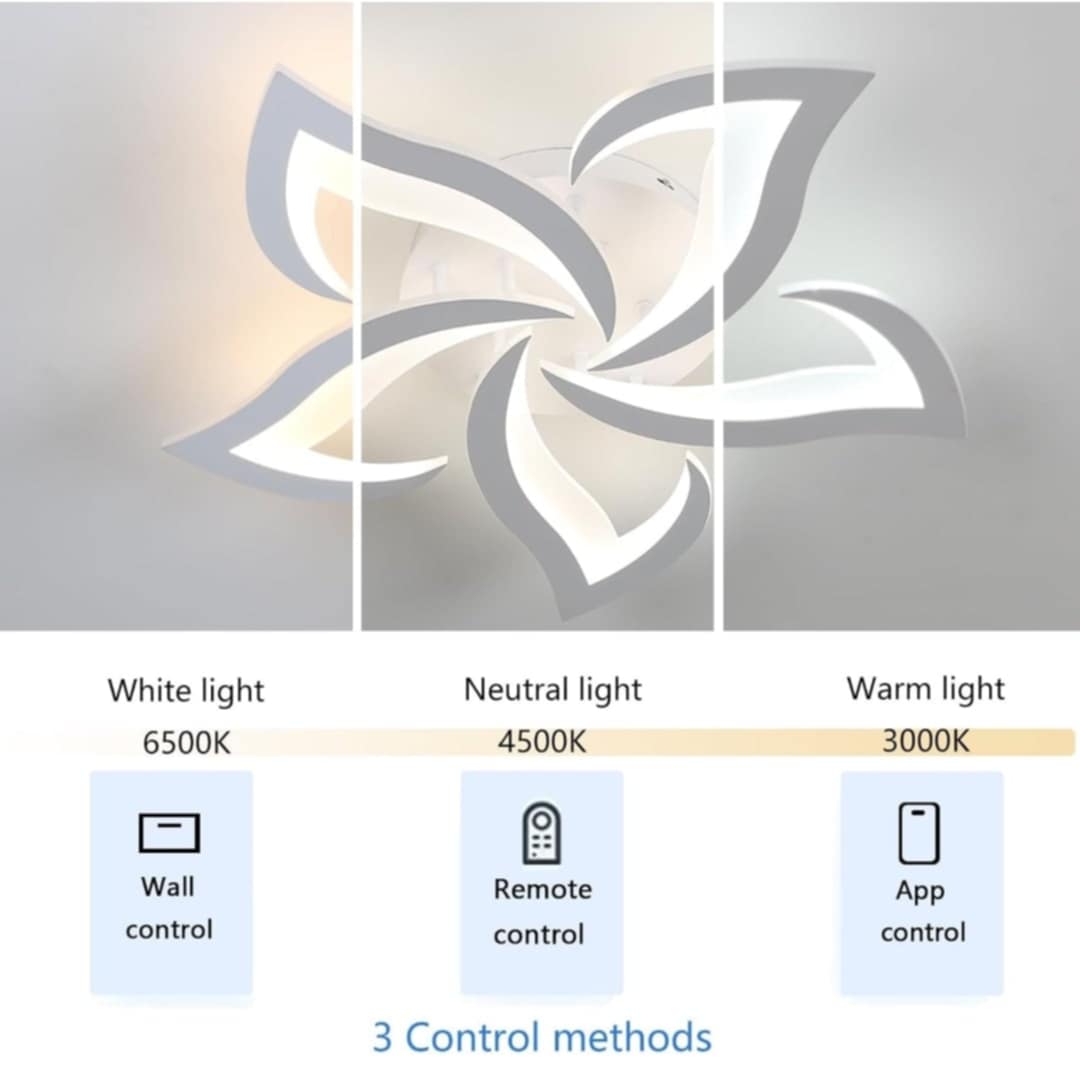 💡 LED stropna svetilka Lotus Design 40W – daljinec + aplikacija na telefonu