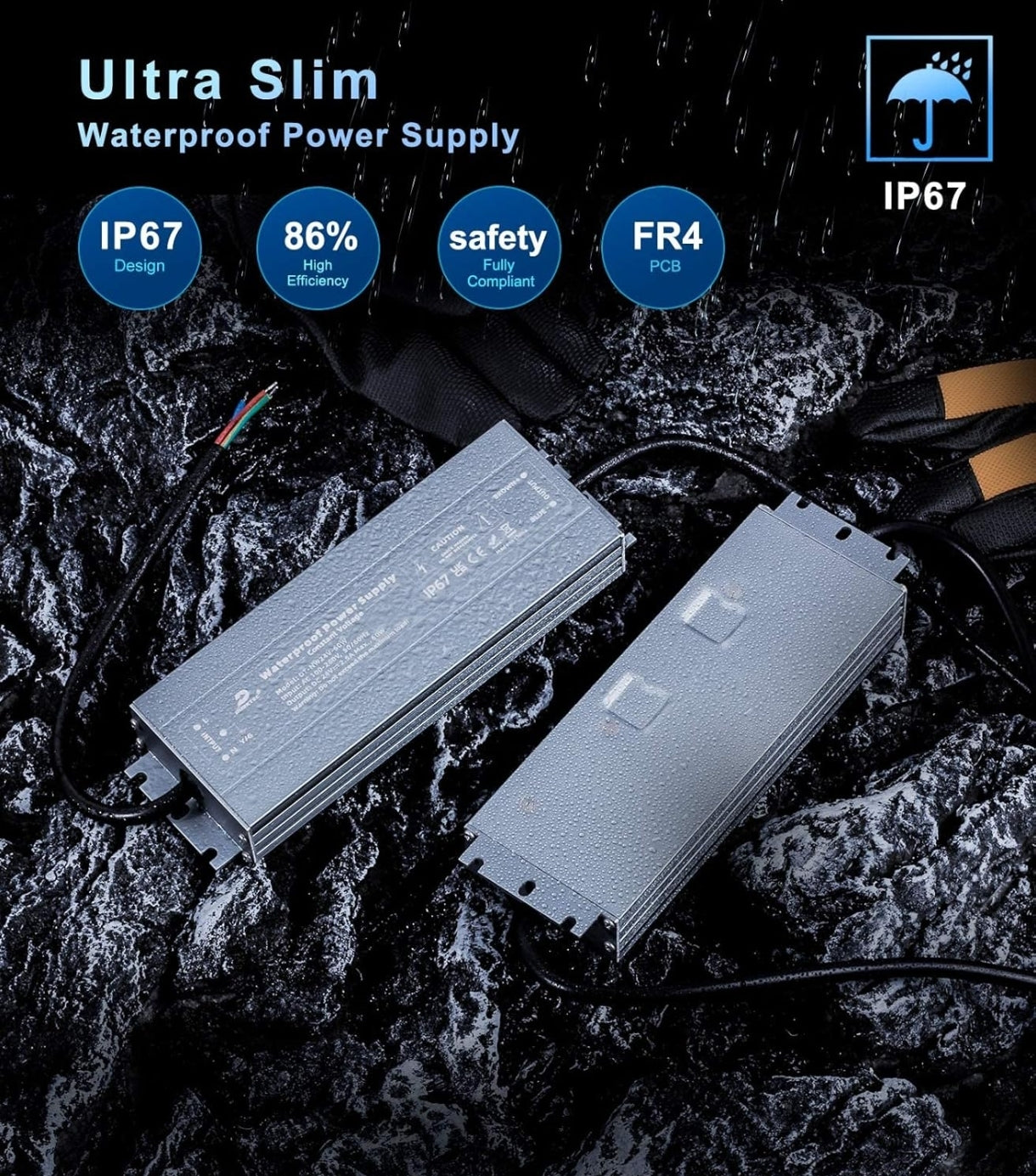 ⚡ DUSKTEC LED napajalnik 24V, 60W, IP67