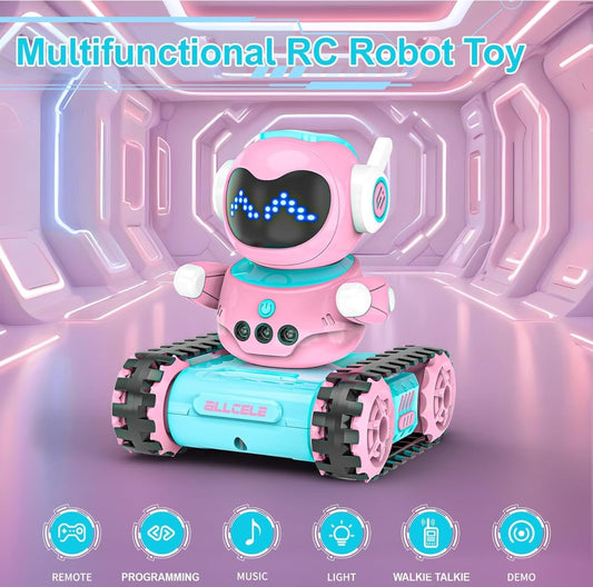 ALLCELE LED RC pametni robot za otroke (roza-modra)