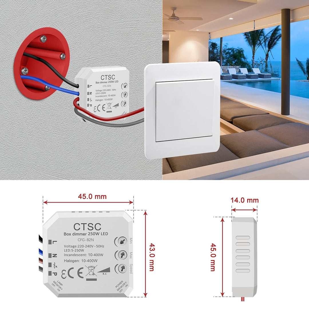⚡ CTSC Trailing Edge 230V zatemnilnik (dimmer) – LED in halogen