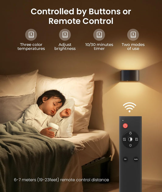 2x FULEN LED stenska svetilka na baterijo z senzorjem gibanja (črna)