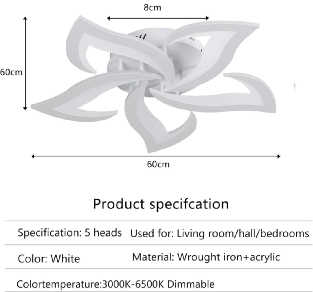 💡 LED stropna svetilka Lotus Design 40W – daljinec + aplikacija na telefonu