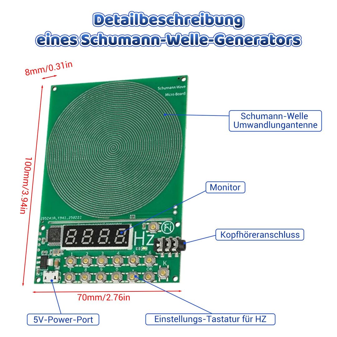 Schumannov generator resonance 7.83 Hz za zmanjševanje stresa, USB
