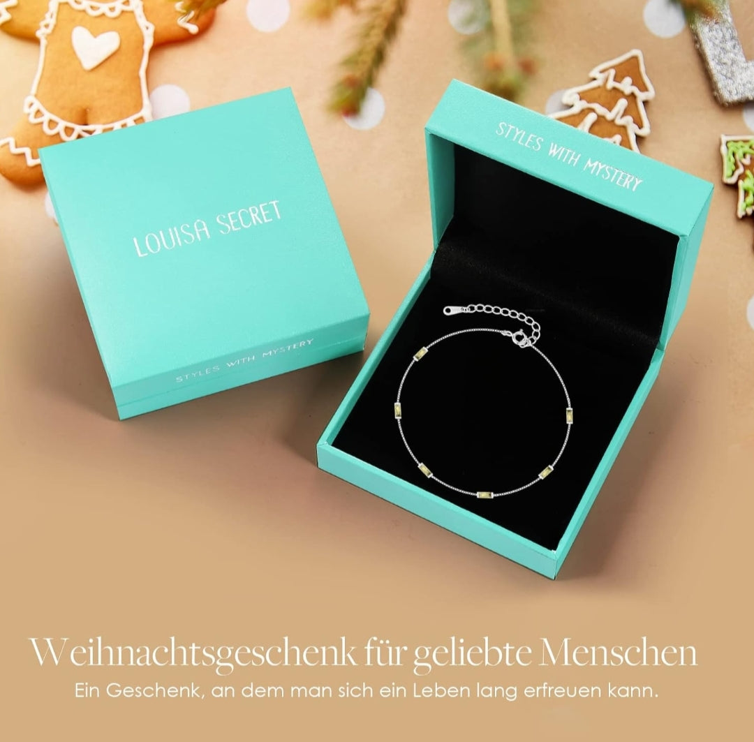 💎 Louisa Secret zapestnica iz srebra 925 z 5A cirkonijem, zelena