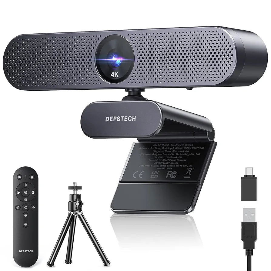 💡 DEPSTECH DW50 Pro 4K spletna kamera, 8MP, 3x zoom, Sony CMOS senzor, USB-A/USB-C, mikrofon