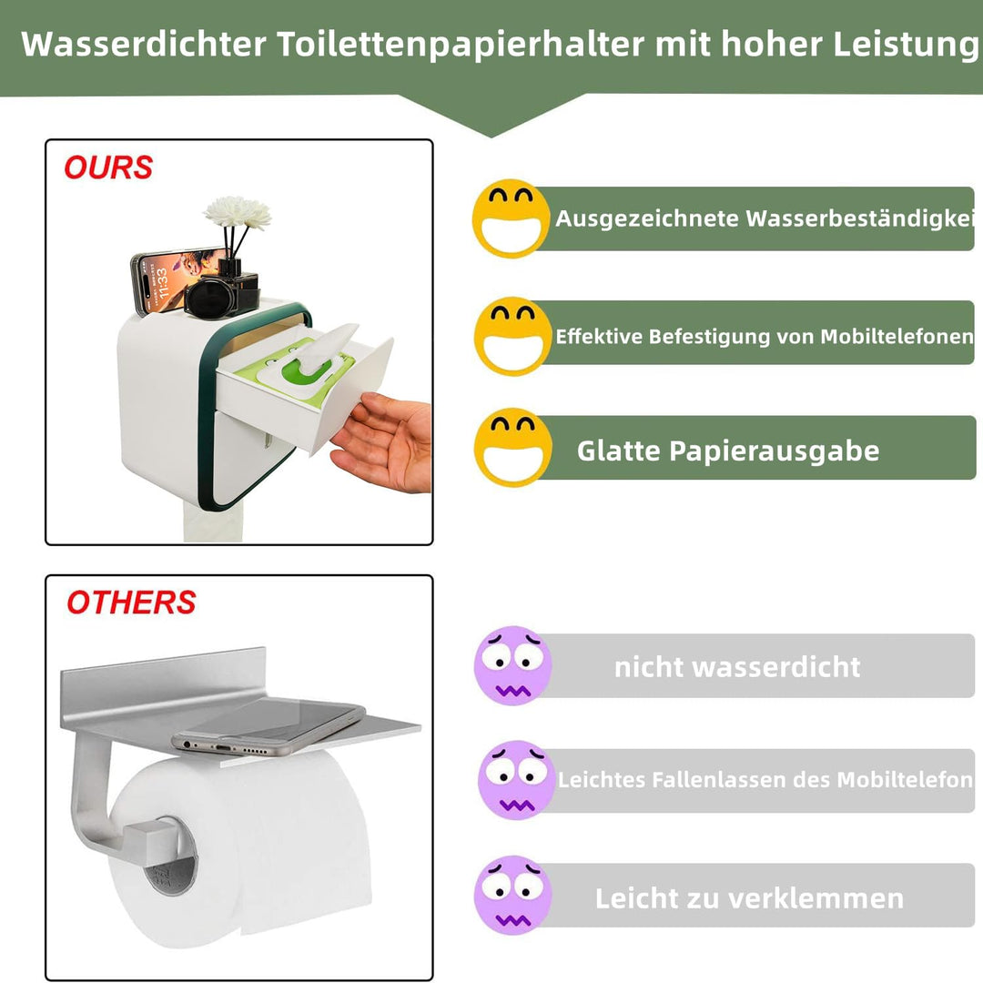 🚽 Nosilec za toaletni papir z dodatnim predalom – brez vrtanja