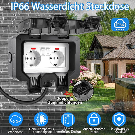 Zunanja vodotesna vtičnica IP66 s stikalom - naklikaj.si